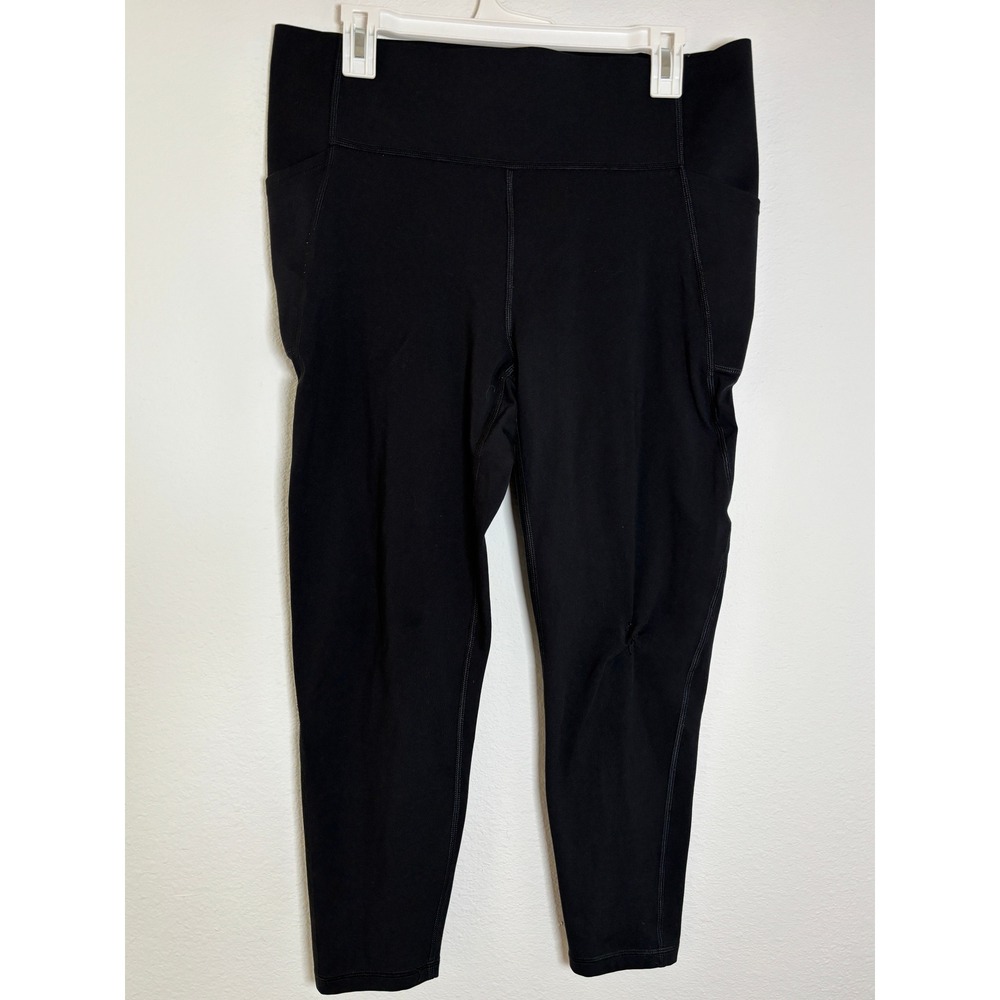 GapFit Womens Black High Waisted 7/8 Leggings‎ with Pockets XL Workout Yoga